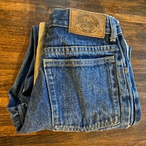 Cabelas Boys 12 Two Tone Brush Guard Jeans Reinforced Pants Double Knee Canvas